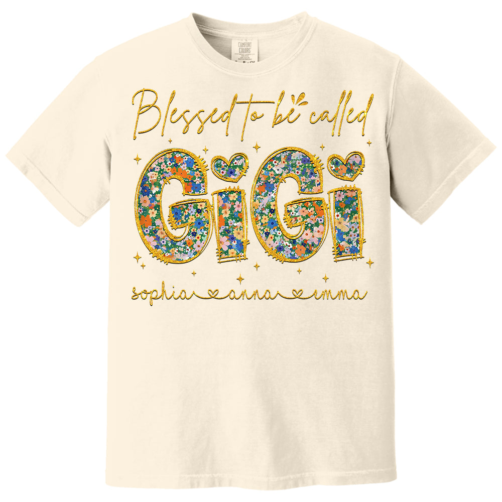 Blessed To Be Called Gigi - Custom Nickname & Kid Floral Shirt For Mother's Day NA04 Tm01