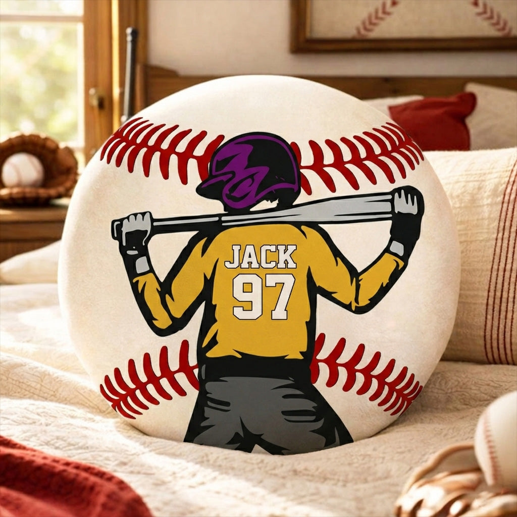 Personalized Baseball Softball Ballpark Player Pillow Custom Name Number Player Gift For Sport Lovers T1807 T24