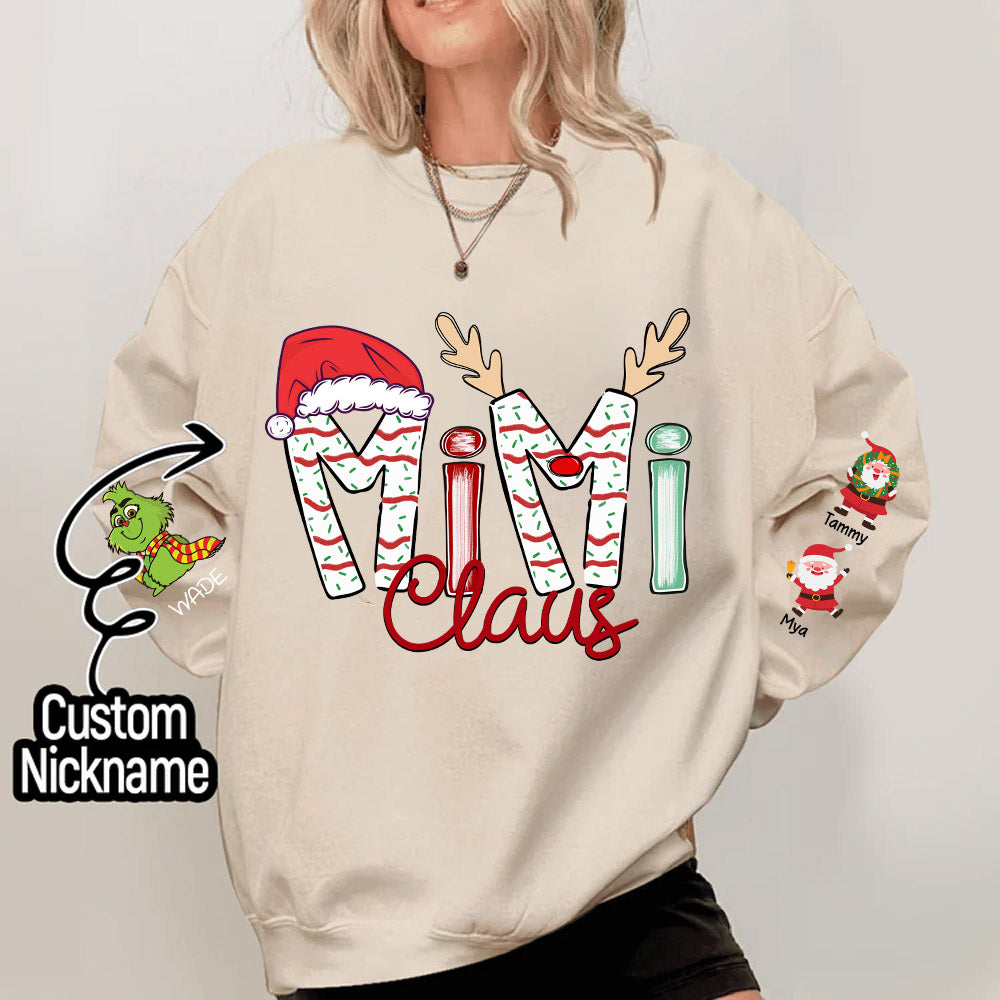 Gigi Claus Custom Sweatshirt - Best Family Christmas Gift for Grandma Gigi Nana NA04 Tu20
