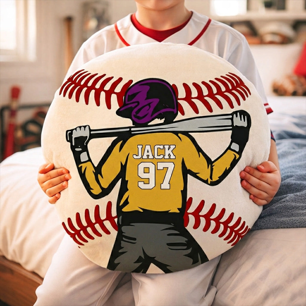 Personalized Baseball Softball Ballpark Player Pillow Custom Name Number Player Gift For Sport Lovers T1807 T24