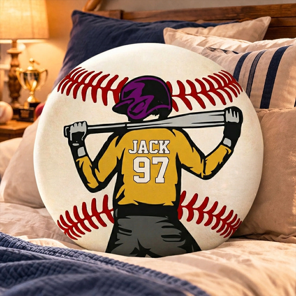 Personalized Baseball Softball Ballpark Player Pillow Custom Name Number Player Gift For Sport Lovers T1807 T24