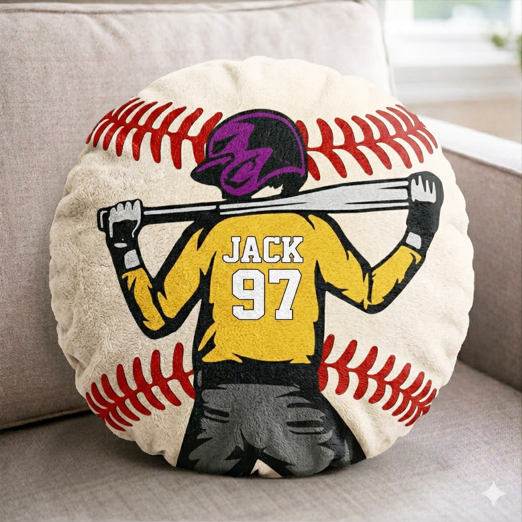 Personalized Baseball Softball Ballpark Player Pillow Custom Name Number Player Gift For Sport Lovers T1807 T24