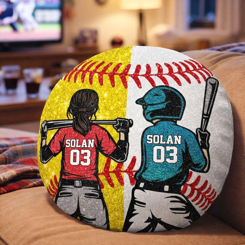 Personalized Baseball Softball Ballpark Player Pillow Custom Name Number Player Gift For Sport Lovers T1807 T24