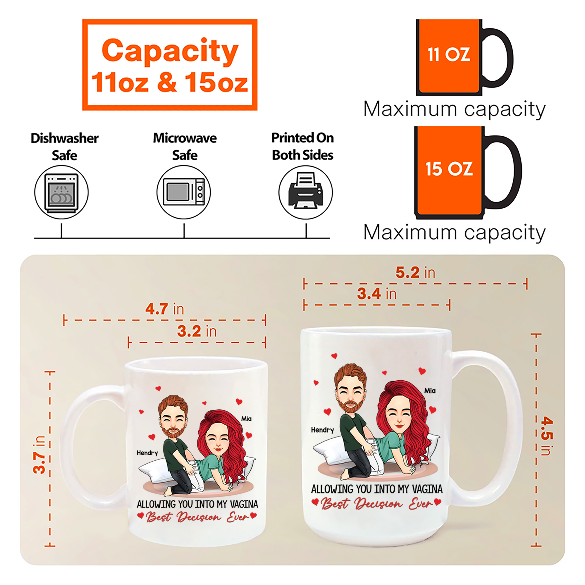 Allowing You Into My Vagina - Couple Personalized Custom Mug - Gift For Husband Wife, Anniversary Pa00
