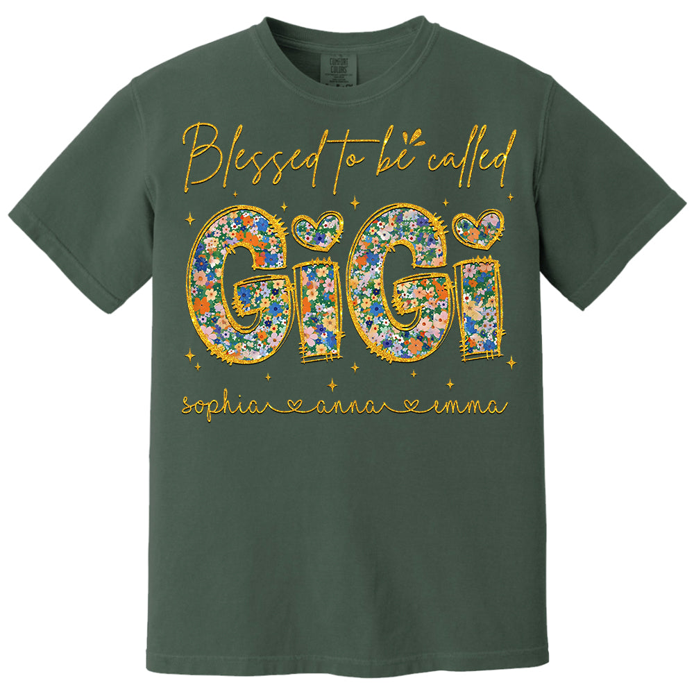Blessed To Be Called Gigi - Custom Nickname & Kid Floral Shirt For Mother's Day NA04 Tm01