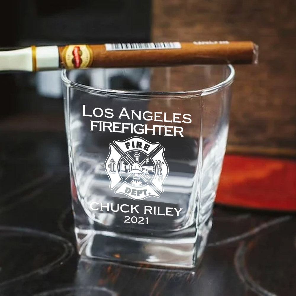 Custom EMS EMT Firefighter Decanter Set Custom Whiskey Hexagon Decanter Set Full First Responder Gift H2511