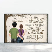 My Favorite Place In The World - Personalized Canvas Gift For Couple VH01