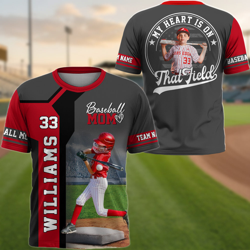 Baseball Mom - Custom Gifts Personalized Shirt Baseball Family NA04 Li29