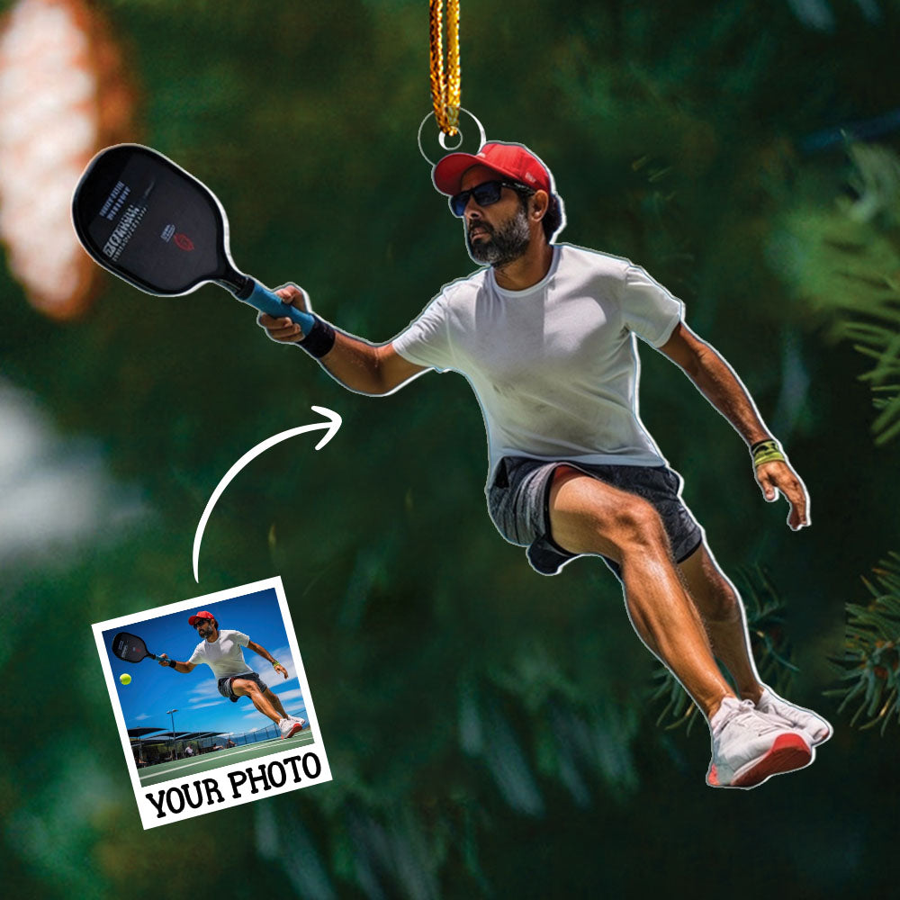 Custom Photo Pickleball Ornament - Personalized Acrylic Ornament For Pickleball Lover