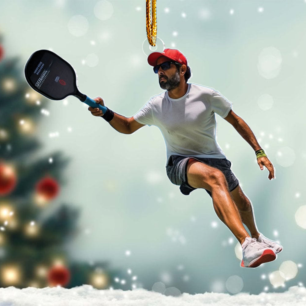 Custom Photo Pickleball Ornament - Personalized Acrylic Ornament For Pickleball Lover