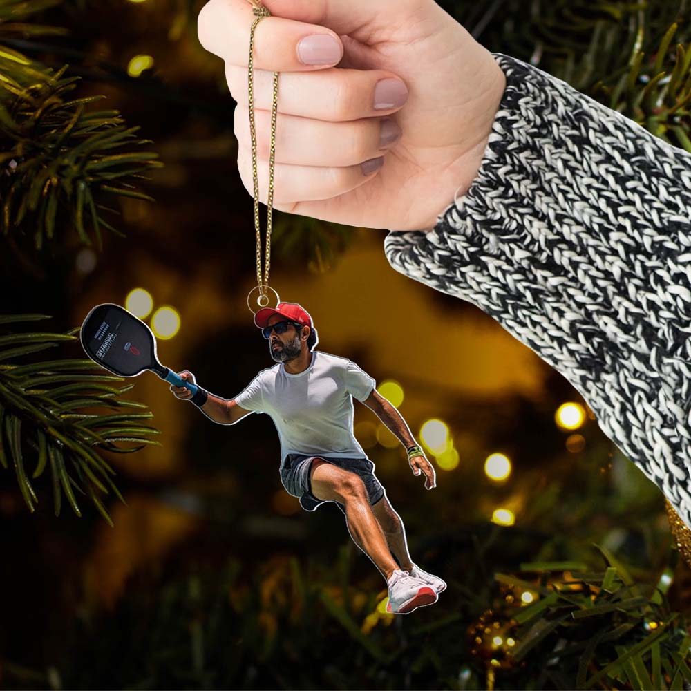 Custom Photo Pickleball Ornament - Personalized Acrylic Ornament For Pickleball Lover