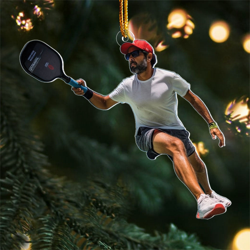 Custom Photo Pickleball Ornament - Personalized Acrylic Ornament For Pickleball Lover