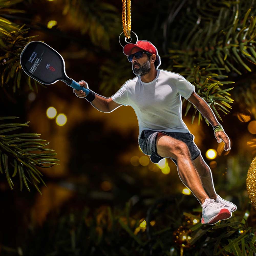 Custom Photo Pickleball Ornament - Personalized Acrylic Ornament For Pickleball Lover