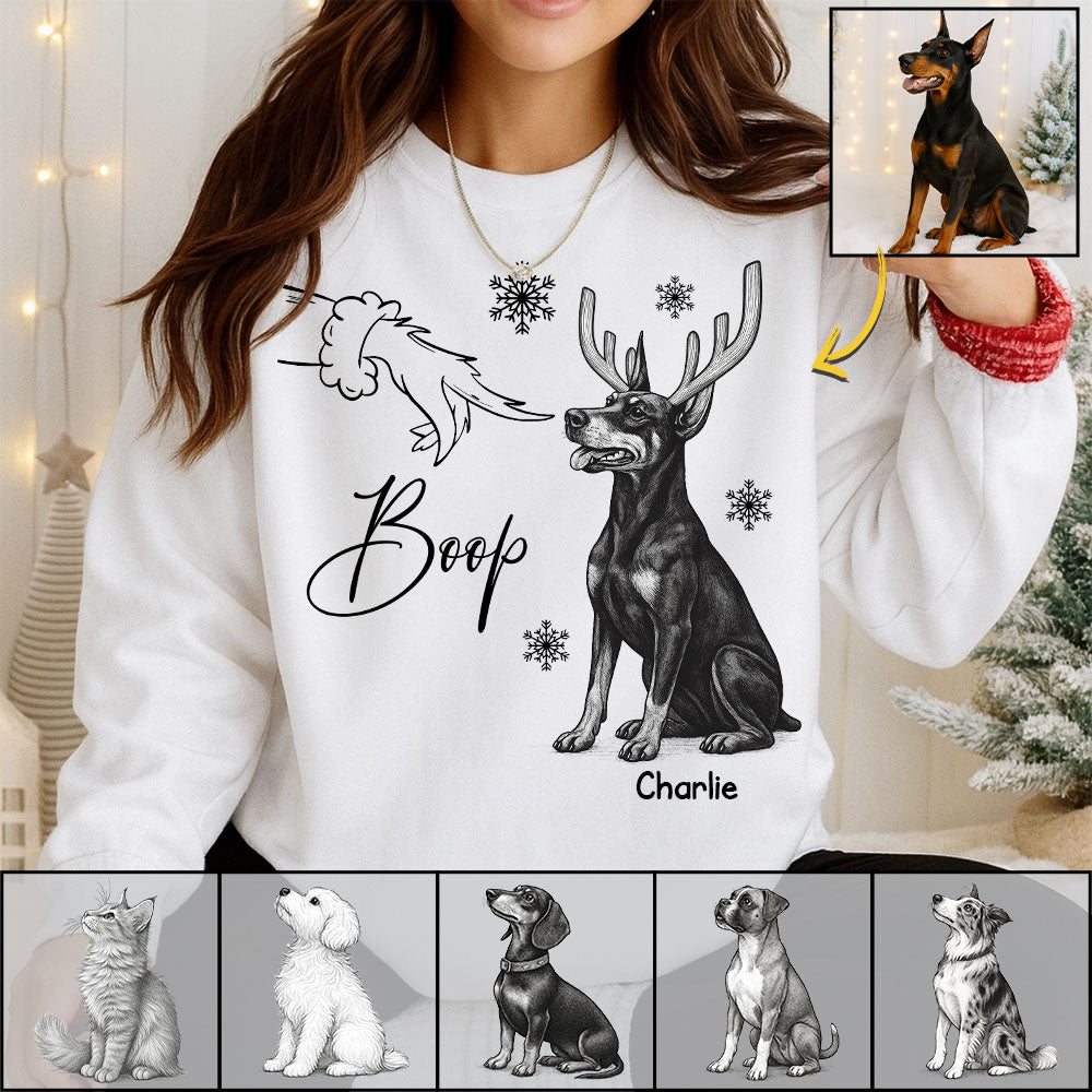 Boop Dog, Custom Photo Dog Christmas Shirt,  Gift For Dog Lovers T1807 Pt99