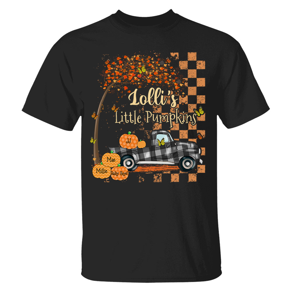 Nana's Little Pumpkins Truck Autumn Personalized Shirts Pt99