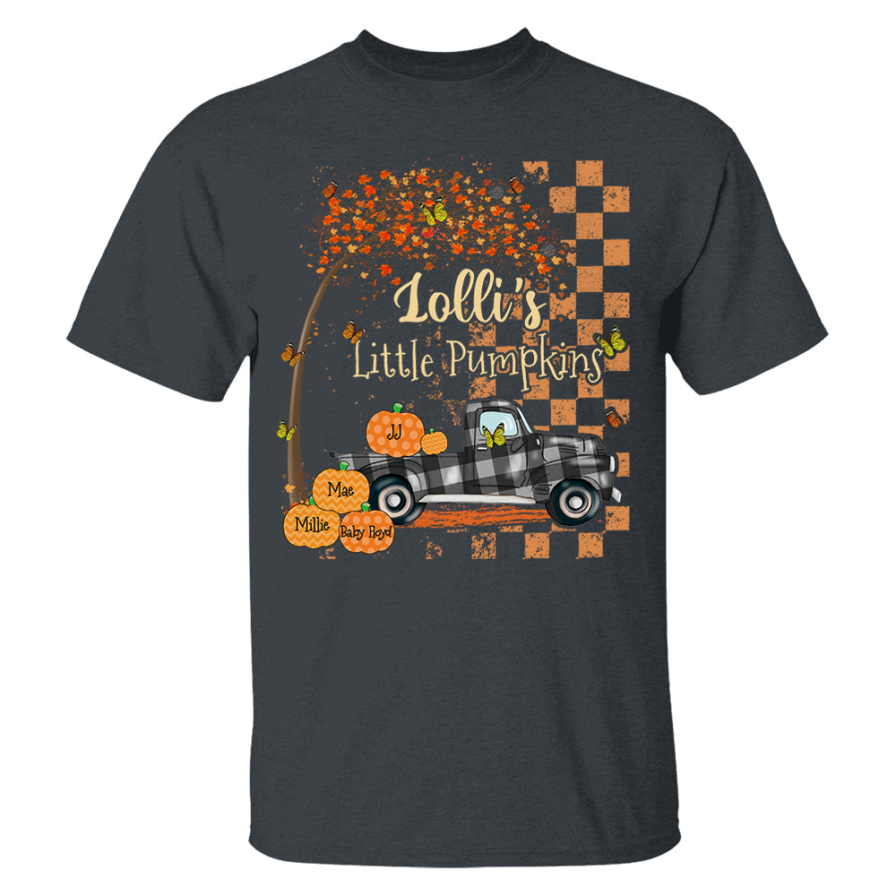 Nana's Little Pumpkins Truck Autumn Personalized Shirts Pt99
