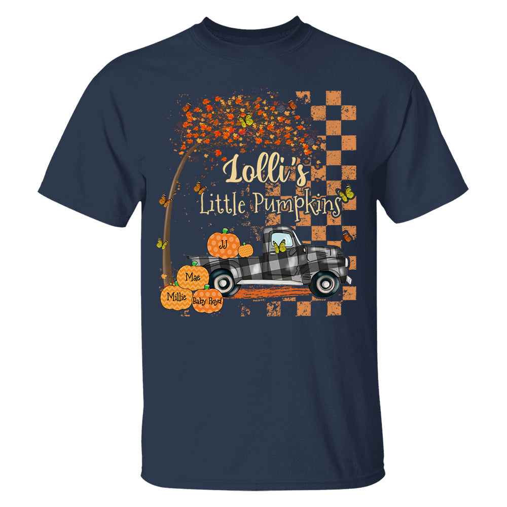 Nana's Little Pumpkins Truck Autumn Personalized Shirts Pt99
