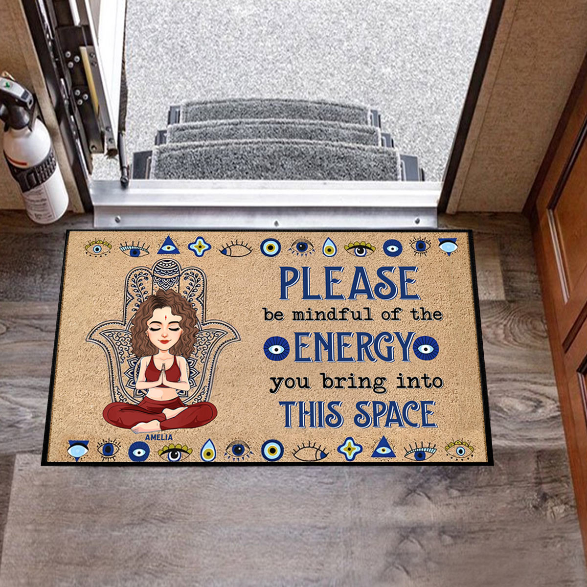 Please Be Mindful Of The Energy You Bring To This Place - Custom Doormat For Yoga Lovers - Personalized Cute Gifts NA04 Li29