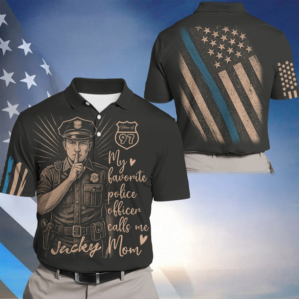Personalized Bleach Style Police Shirt For Police Mom Pt99