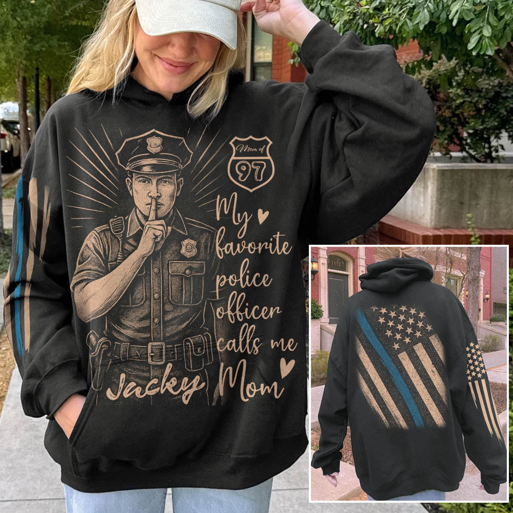 Personalized Bleach Style Police Shirt For Police Mom Pt99