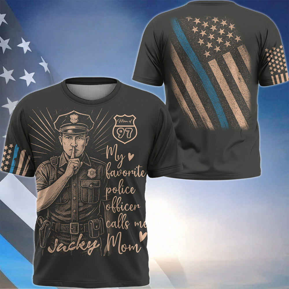 Personalized Bleach Style Police Shirt For Police Mom Pt99