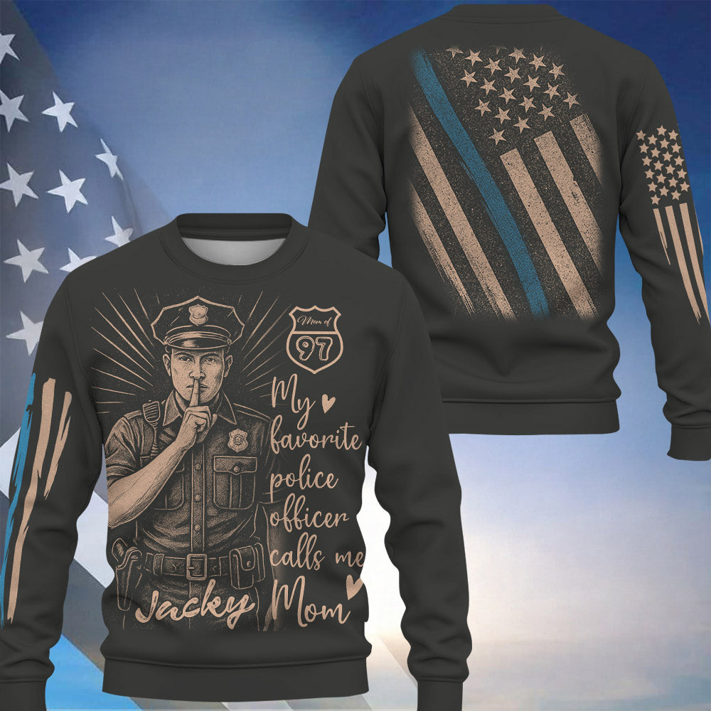 Personalized Bleach Style Police Shirt For Police Mom Pt99