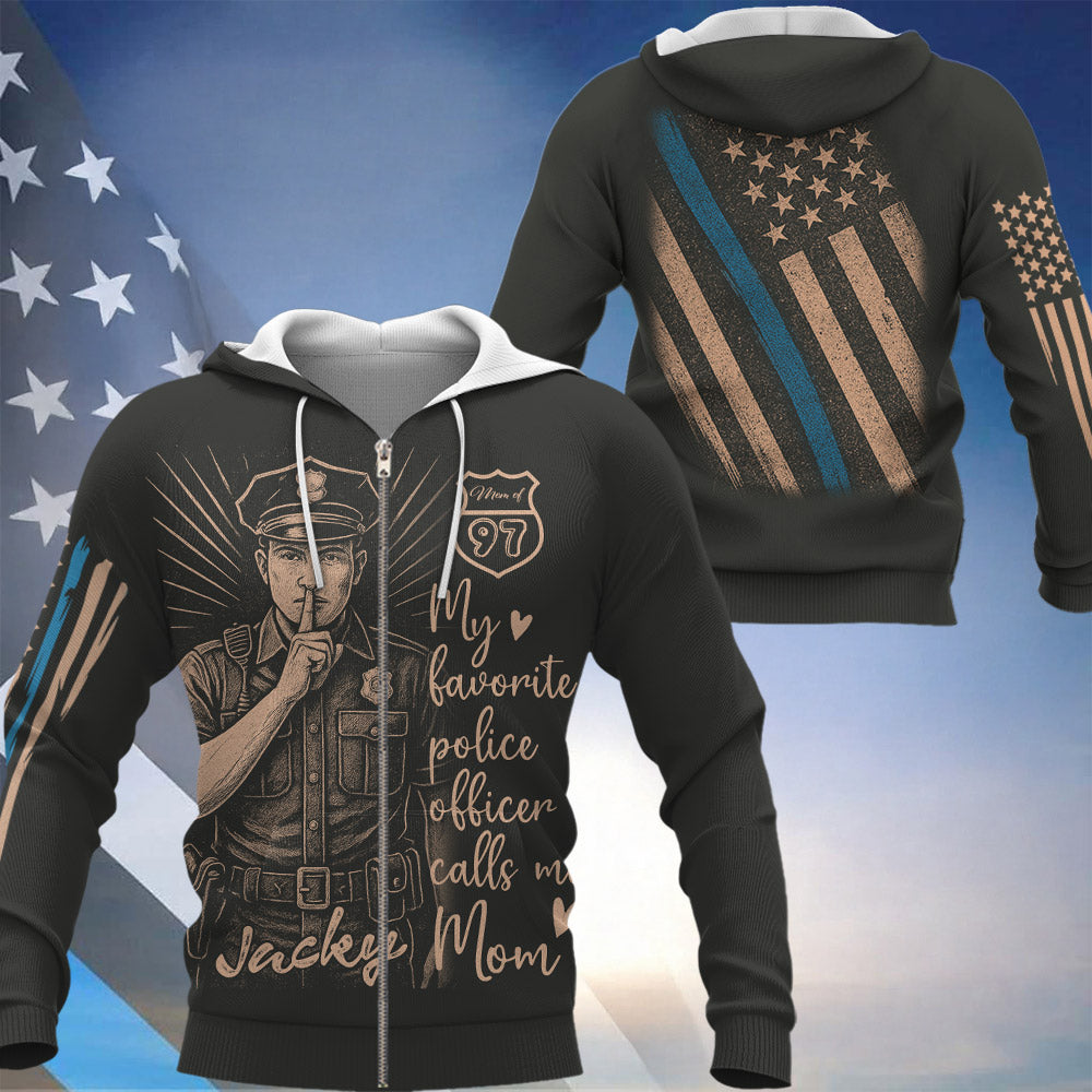 Personalized Bleach Style Police Shirt For Police Mom Pt99