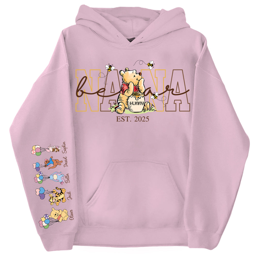 Custom Mama Bear Shirt, Mama Est with Kid Name on Sleeve - Personalized Grandma Bear Shirt Mothers Day Gift Do99