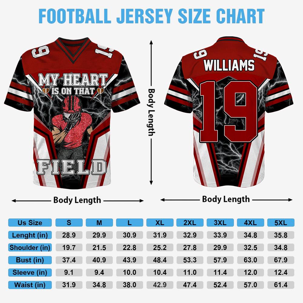 Custom My Heart Is On That Field Football Jersey Gift For Football Lovers - Personalized Gift For Football Player New Nh00