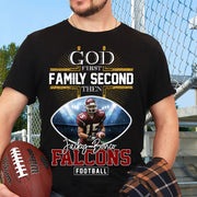 God First Family Second Then Football Personalized Photo Shirt Tu20