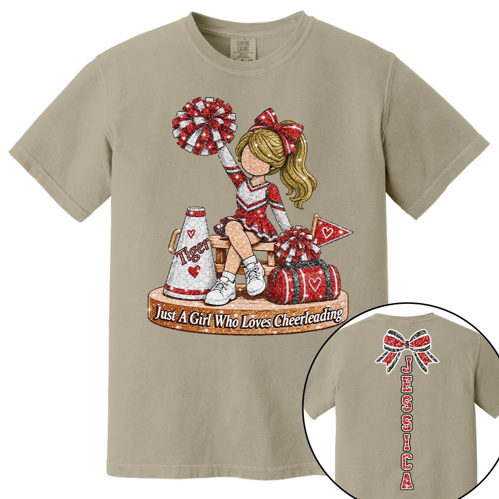 Custom Just A Girl Who Loves Cheerleading Shirt, Cheer Team Senior Night Gift L0411 Hv01