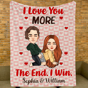 Couple I Love You More The End I Win Vr2 - Personalized Fleece Blanket, Sherpa Blanket Pa00