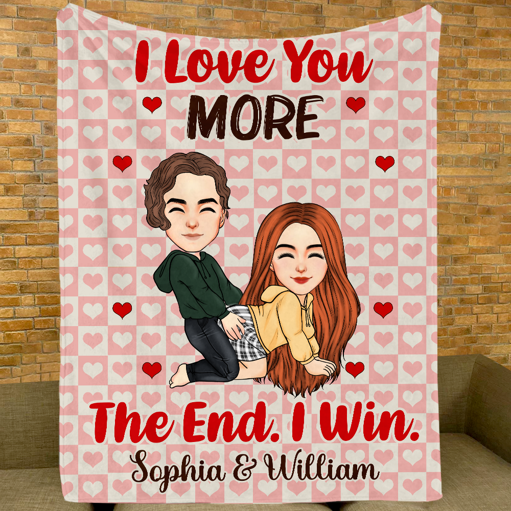 Couple I Love You More The End I Win Vr2 - Personalized Fleece Blanket, Sherpa Blanket Pa00