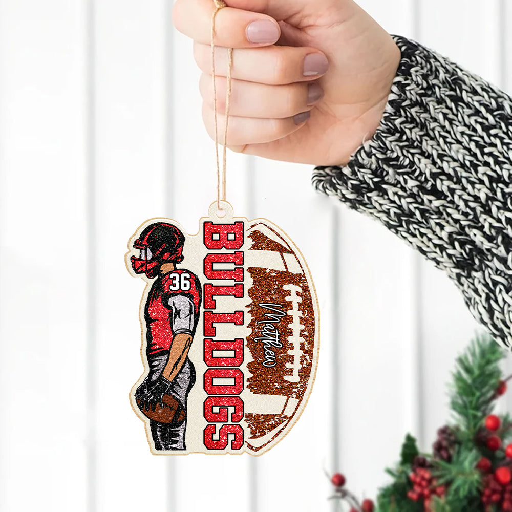 American Football Wooden Ornament - Personalized Ornament Gift For Football Player Football Lovers  T1807 Hv01