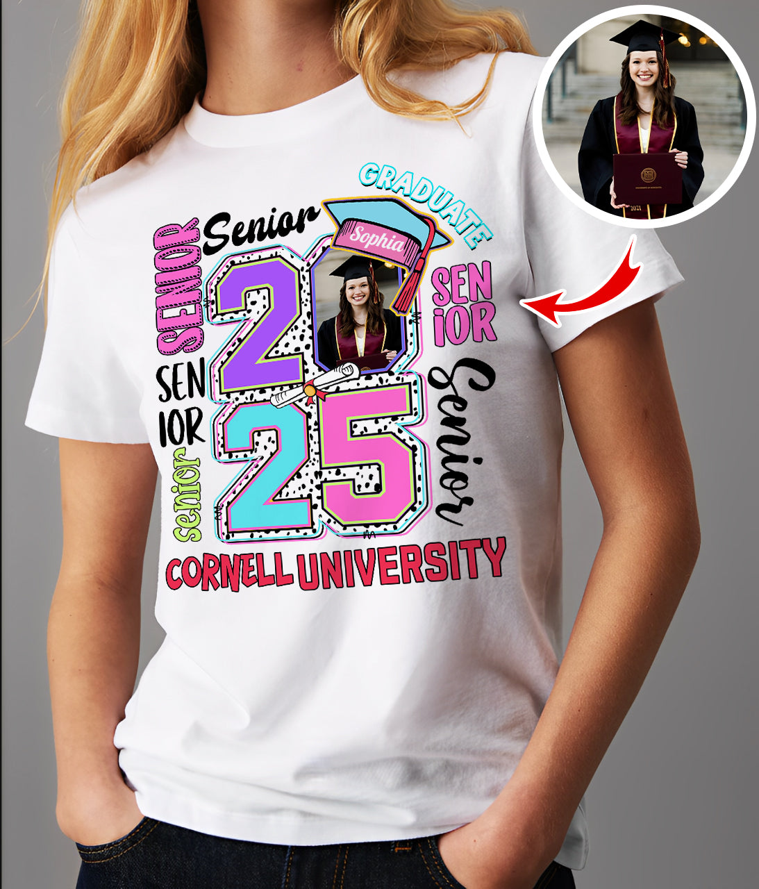 Senior 2025 Graduate, Retro Graduation Shirt vr2 - YN2103 Hn01 