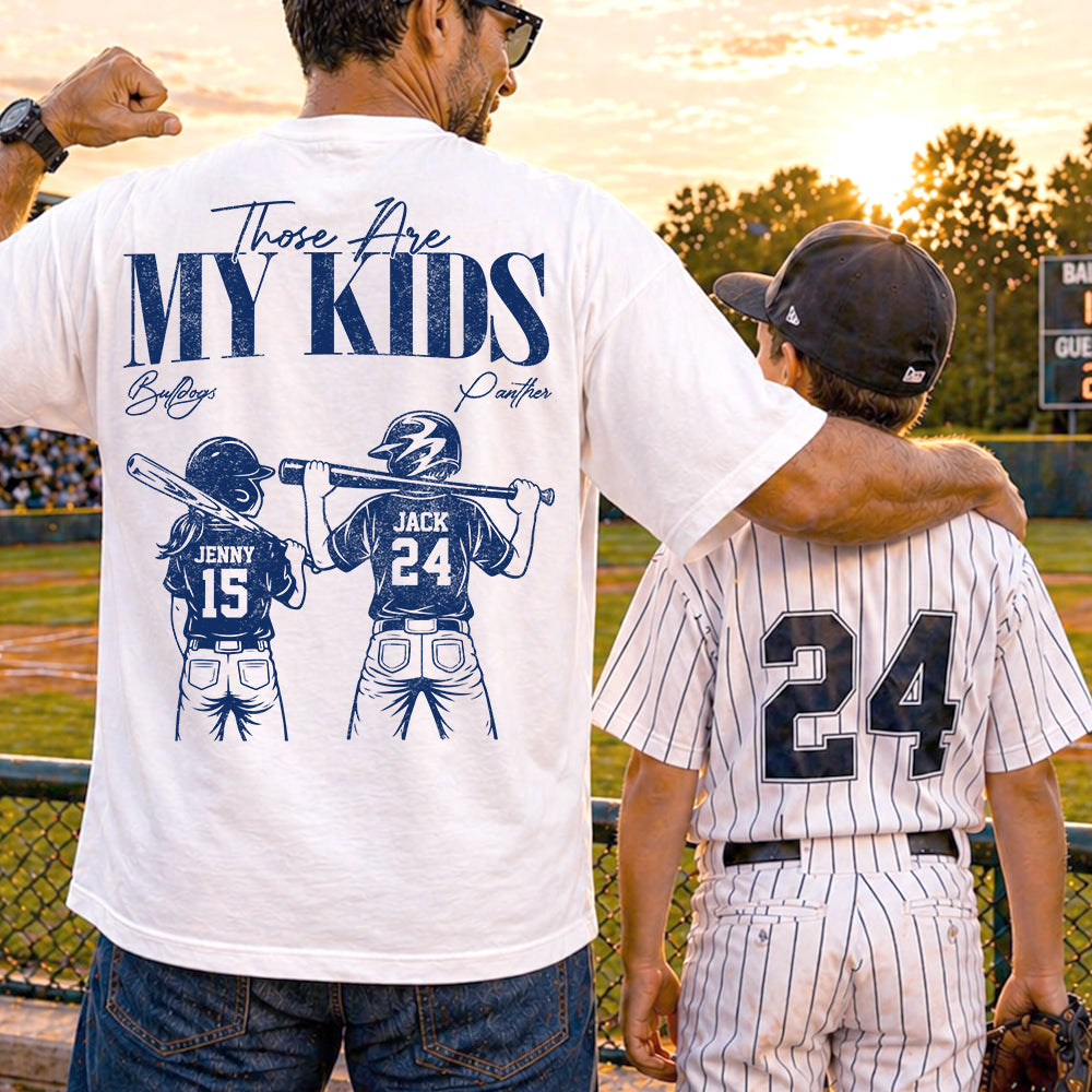 Ballpark Dad Those Are My Kids Personalized Baseball Softball Dad Shirt Custom Sports Family Gift T1807 Hv01
