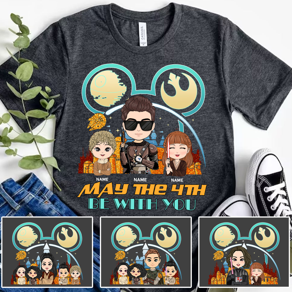 Custom May The 4th Be With You Cute Art Shirt Gift For Mom - Mother’s Day Gift For Her