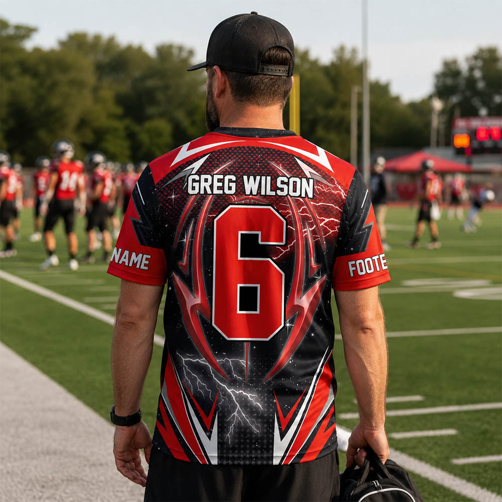 Custom Photo Football All Over Print Shirt For Football Family Game Day Shirt K1702