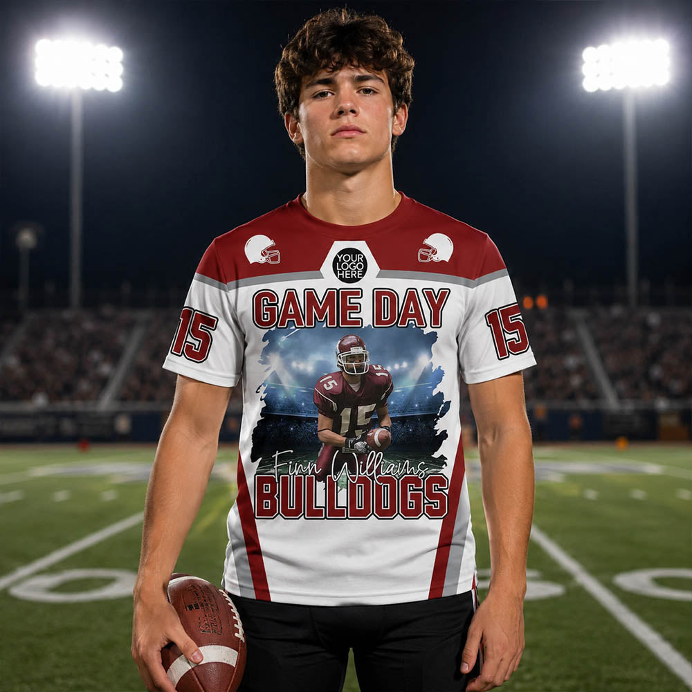 Custom Photo Football Game Day Football Shirt Gift For Football Lovers - Personalized Gift For Football Player K1702