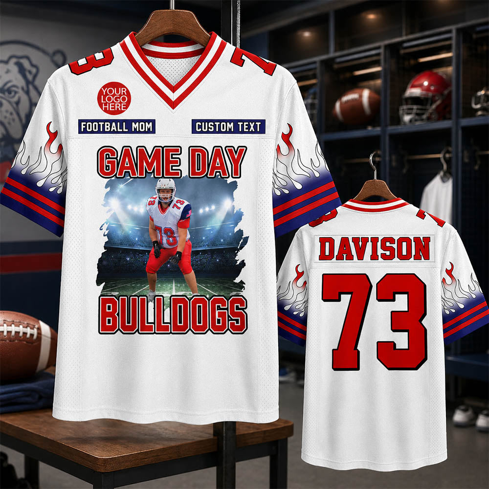 Custom Photo Football Game Day Football Jersey Gift For Football Lovers - Personalized Gift For Football Player K1702