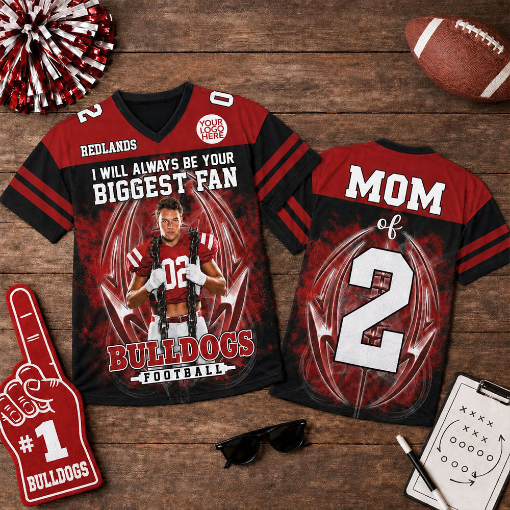 I Will Always Be Your Biggest Fan Custom Photo Football Jersey Shirt For Football Family Game Day Shirt T1807 Pt99