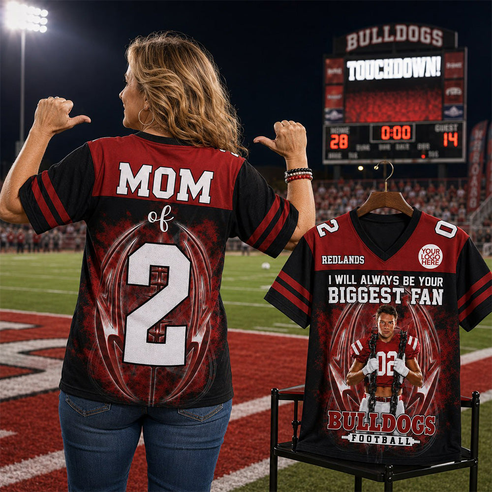 I Will Always Be Your Biggest Fan Custom Photo Football Jersey Shirt For Football Family Game Day Shirt T1807 Pt99