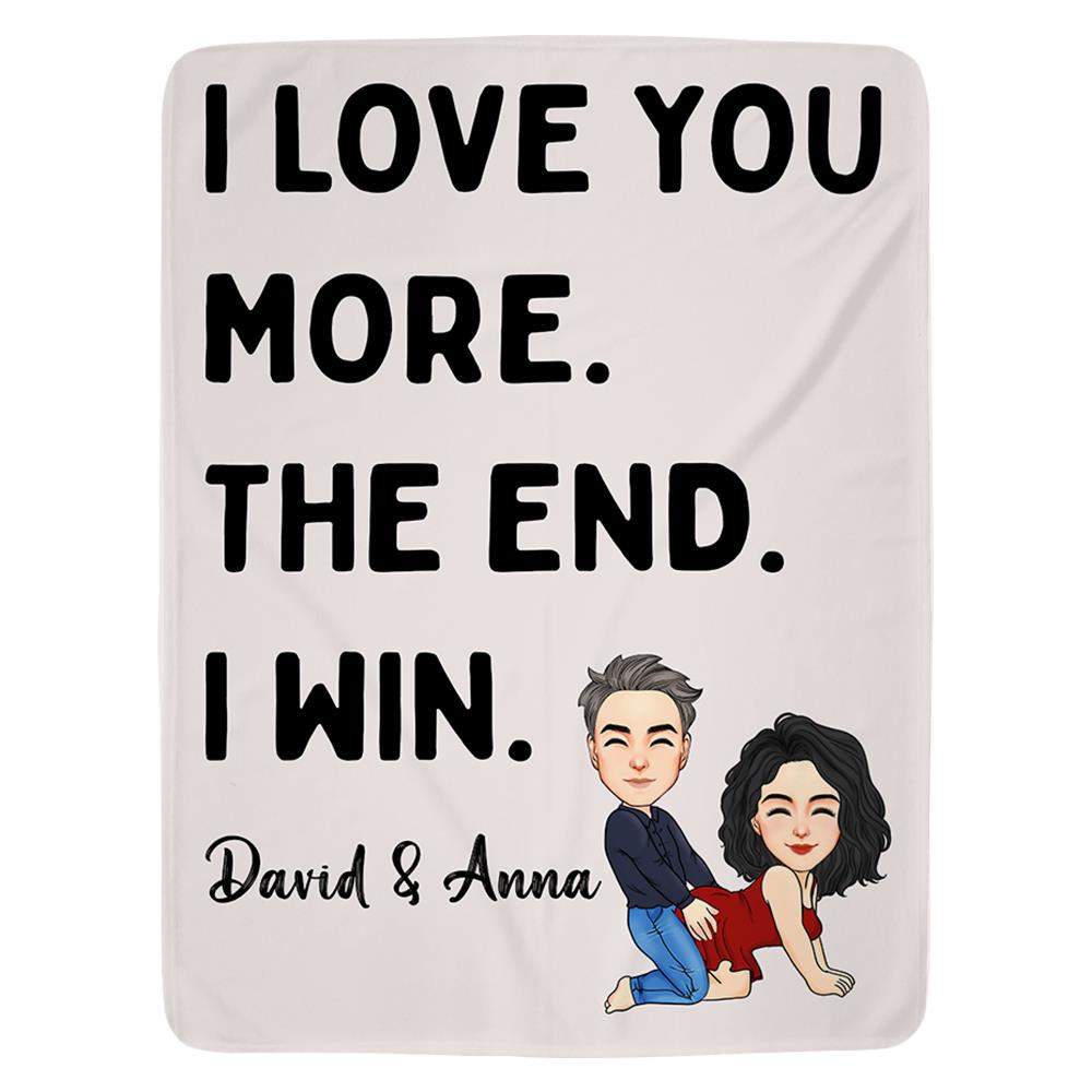 I LOVE YOU MORE Personalized Anniversary Gift Blanket For Girlfriend For Boyfriend For Wife For Husband First 2nd Anniversary Gift Valentines Gift For Couple Nh00