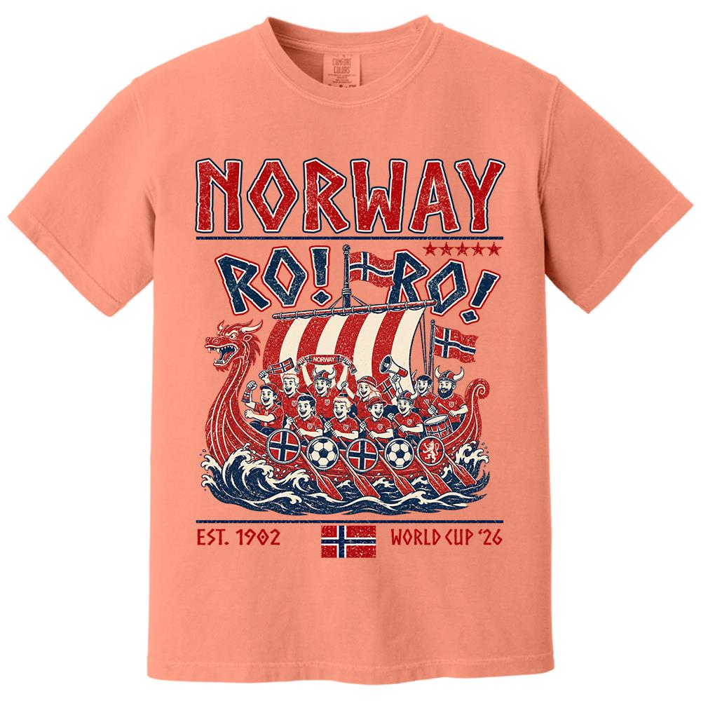 Ro Ro Norway Soccer Shirt – Viking Ship Soccer Fan Tee - Norway Team Soccer 2026 Hv01