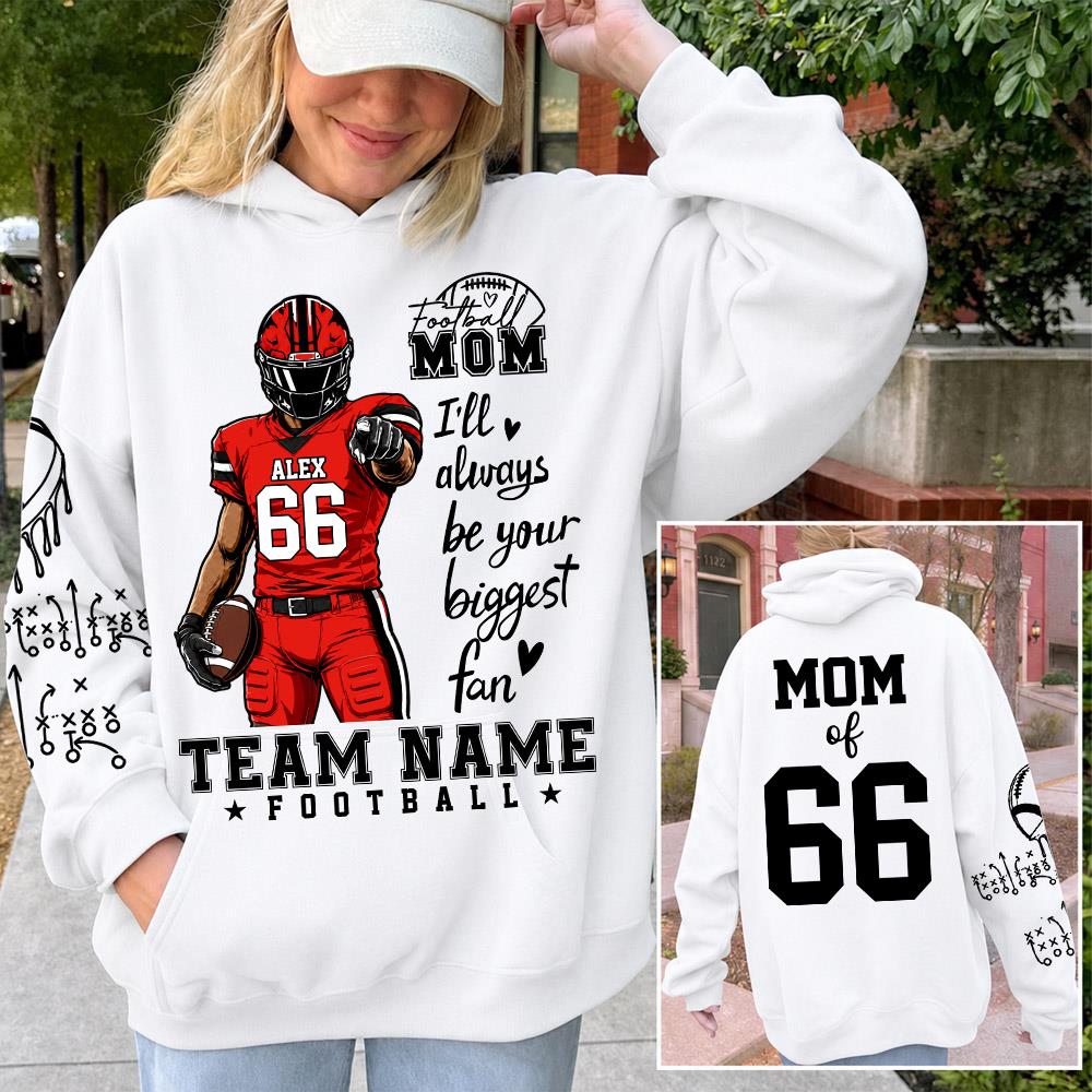 Personalized American Football Mom All Over Print Shirt - Football GameDay Custom Shirt For Mom, Dad, Family Nh00