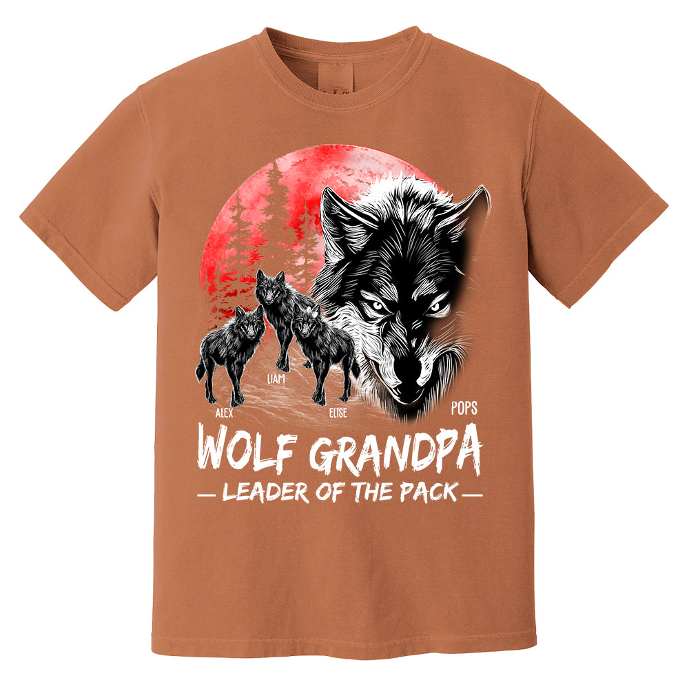 Wolf Grandpa Leader Of The Pack Personalized Shirt - Perfect Father's Day Gift for Dad Pa00