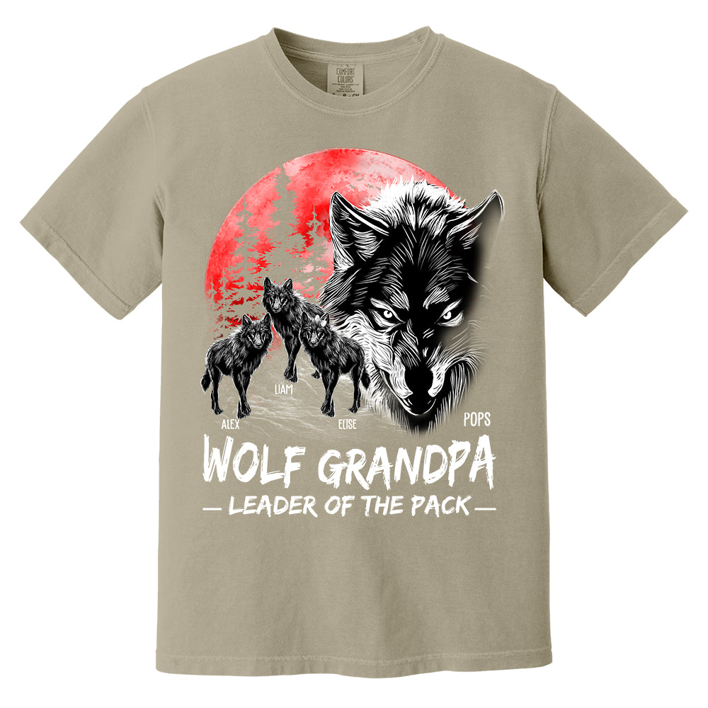 Wolf Grandpa Leader Of The Pack Personalized Shirt - Perfect Father's Day Gift for Dad Pa00