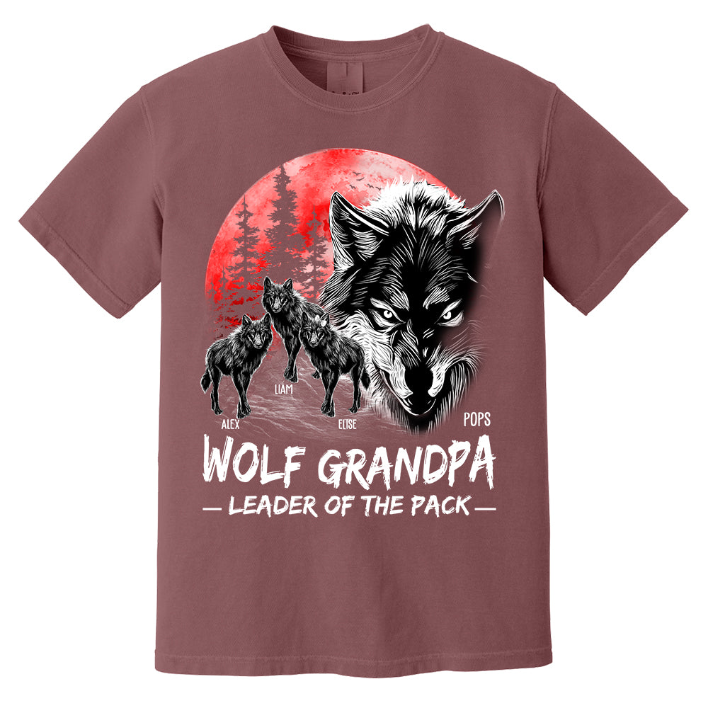 Wolf Grandpa Leader Of The Pack Personalized Shirt - Perfect Father's Day Gift for Dad Pa00