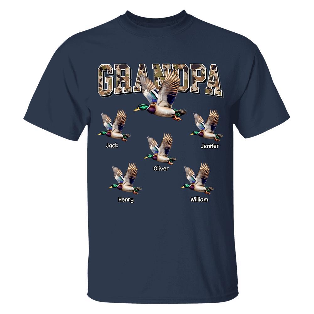 Grandpa Hunting Camo Mallard Duck Personalized Shirt For Grandpa Hv01