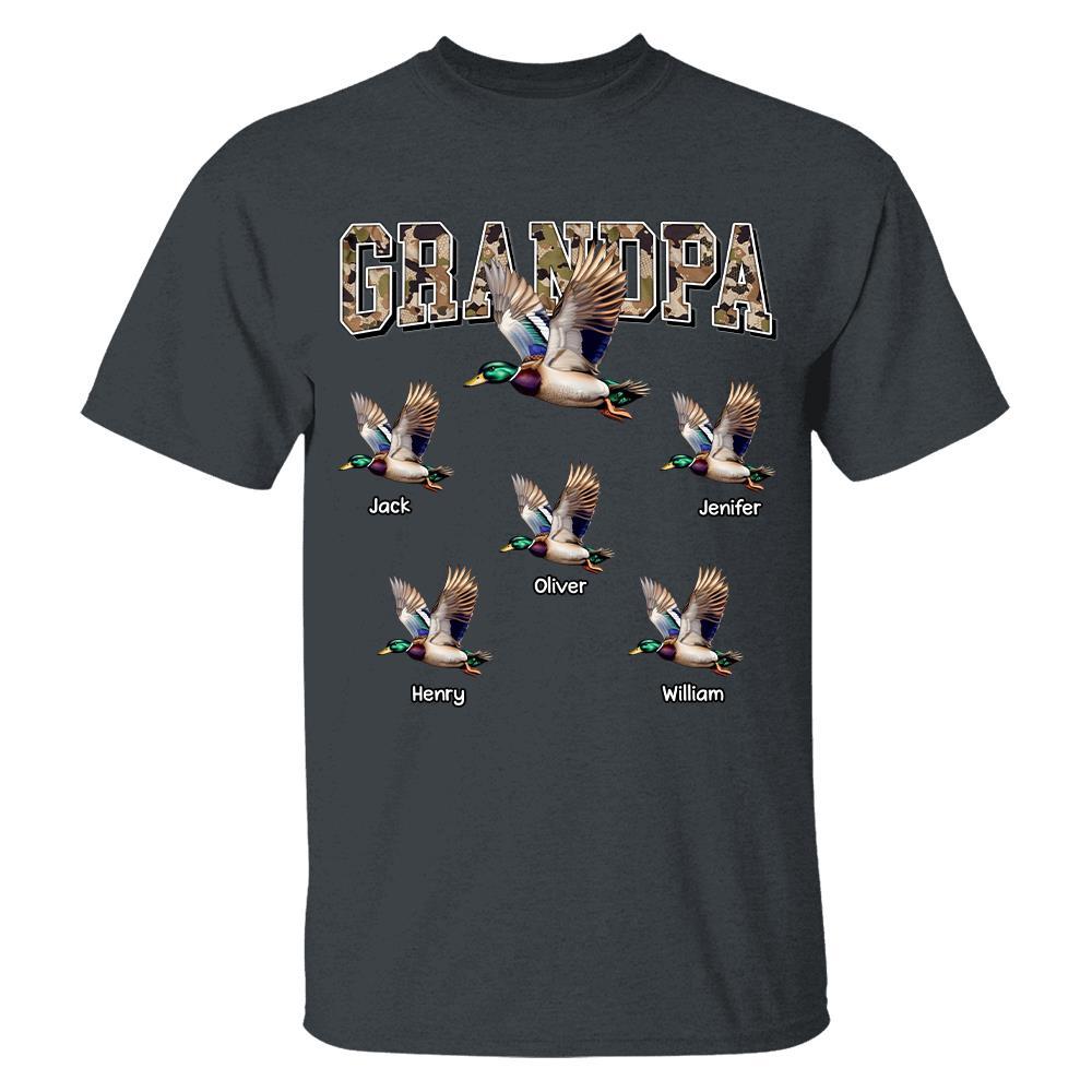 Grandpa Hunting Camo Mallard Duck Personalized Shirt For Grandpa Hv01